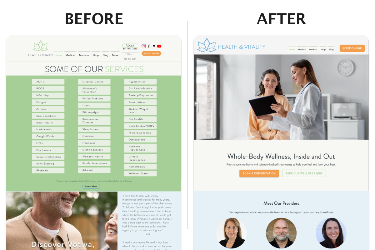 Health & Vitality Utah Website Redesign preview